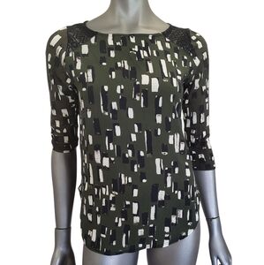 Anthropologie's Weston Women's Green Patterned Top - Size XS